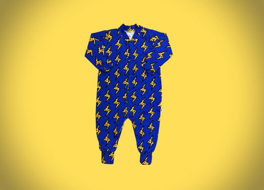 House of Margaux Blue Lightning Bolts Sleepsuit