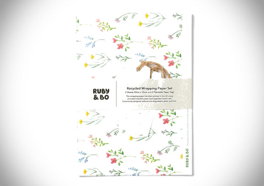 Ruby & Bo Wildflower Recycled Wrap & Plantable Tag Set